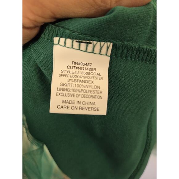 Born Famous Dress Elf Holiday Green Short Tutu Sleeveless Lined Size XL - Picture 13 of 13